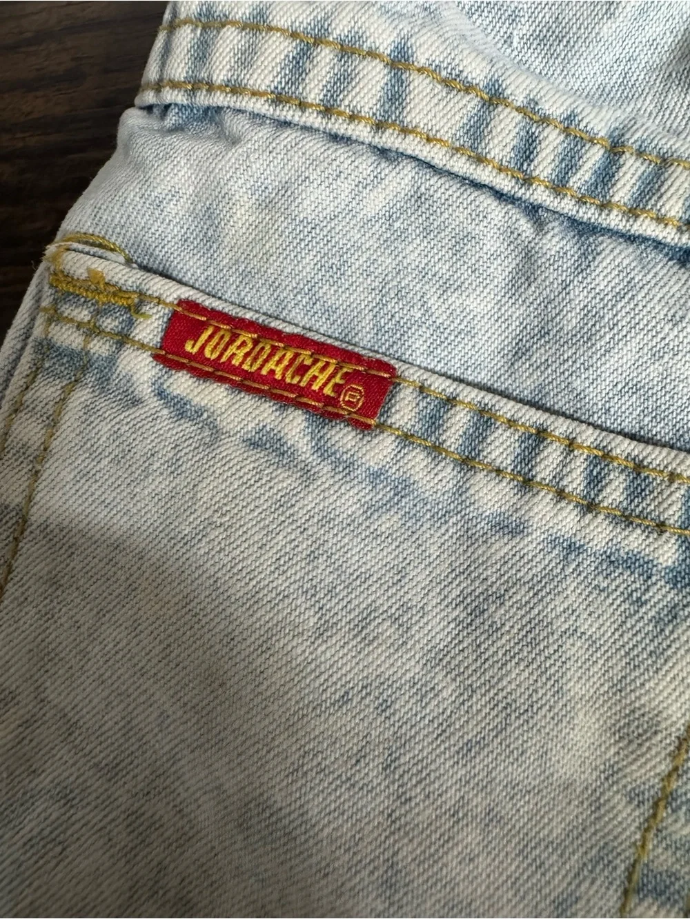 Jordache Light Blue Acid Wash Denim Overall Shorts